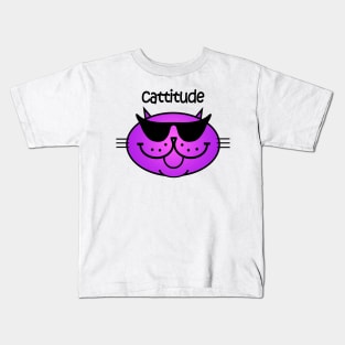 Cattitude 2 - Purple Haze Kids T-Shirt